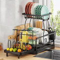 2 Tier Abtropfgestell Abtropfständer Geschirrablage Abtropfgitter Abtropfkorb DE