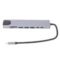2 Stück 8 in 1 Typ-C bis RJ45 Hub-Adapter USB3.0 PD
