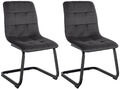 2er Set Esszimmerstuhl Vermont Samt Freischwinger Küchenstuhl 2x Schwingstuhl