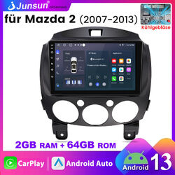 2+64GB Autoradio Android 13 Carplay GPS Navi WIFI DAB+ RDS Für Mazda 2 2007-2013