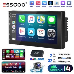 DAB+ 2 DIN Autoradio Android 14 2+32G Carplay 7 Zoll GPS NAVI RDS BT WIFI Kam FM