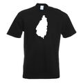St. Lucia Umriss Kontur  T-Shirt Motiv bedruckt Funshirt Design Print