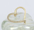 ♦ Herz Hals Ketten Anhänger 14 kt 14k 585 er Gelb Gold mit Zirkonia Herzanhänger