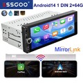 6.86" Autoradio 2+64G Apple Carplay 1 DIN Android 14 GPS Typ-C RDS BT USB WiFi