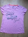 schönes Damen Kurzarm Shirt T-Shirt SOCCX in der Gr. XL 42 rosa pink TOP