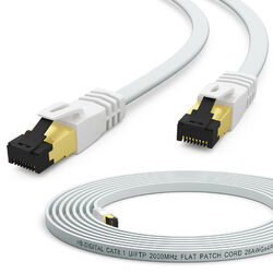 Patchkabel Flachkabel CAT 8.1 8 7 Netzwerkkabel RJ45 DSL LAN Flach Kabel PVC🔴⚫️bis 40 Gbit⚫️max. 2000MHz🔴AWG 26⚫️DE Händler⚫️🔴