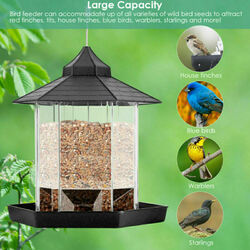 Vogelfutterspender Vogelfutterstation Futterhaus Futtersilo Hängend Häuschen E1