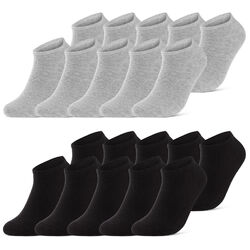 10 bis 50 Paar Sneaker Socken Herren Damen Baumwolle Schwarz Weiß Grau