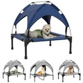 PawHut Erhöhtes Hundebett mit Baldachin Haustierbett Outdoor Hundeliege mit Dach