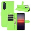 Schutz Handy Hülle für Sony Xperia 5 II Case Flip Cover Tasche Etuis Bumper Grün