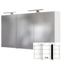 Spiegelschrank 120cm mit 2 LED-Leuchten Badezimmer-Spiegel in weiß Badspiegel 