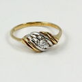 Ring in 585 Gold 14 Karat 1 Brillant Diamant 0,09 ct.w.si Solitär