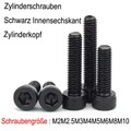 Zylinderschrauben DIN 912 Schwarz Innensechskant Zylinderkopf M2M2.5M3M4M5M6-M10