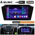 DAB+ 2+32G Android 14 Autoradio BT FM GPS Navi Wireless Carplay Für VW Passat B8