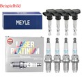 4x MEYLE Zündspule +4x NGK Zündkerze Laser Platinum passend für VW Golf V 1K1