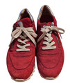 Paul Green Sneaker Leder Damenschuh wenig getragen Rot Silber weisse Sohle