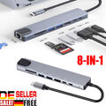 USB C Hub 8 in 1 Adapter 4K HDMI USB 3.0 Micro SD RJ45 Ethernet Netzwerk Macbook