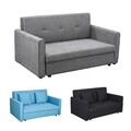 Schlafsofa 2-Sitzer Sofa mit Bettfunktion Polstersofa mit Stauraum, Rückenkissen