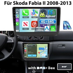 DAB+ Für Skoda Fabia 2 2008-2013 Android 15 Carplay Autoradio 4+64G GPS WIFI RDS