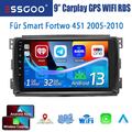 9" CarPlay 1+32G Android13 Autoradio GPS RDS WIFI Für Smart Fortwo 451 2005-2010