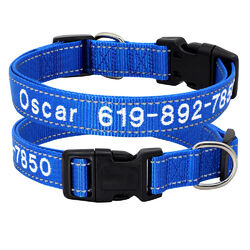 Exclusives Halsband Bestickt mit Name Telefonnummer Personalisiert Hundehalsband