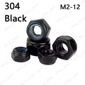 Schwarz 304 Edelstahl Selbstsichernde Muttern Sechskant Stoppmuttern M2 M3-M10