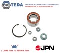 10L9075-JPN RADLAGERSATZ RADLAGER SATZ VORNE JPN 2PCS FÜR SEAT CORDOBA,IBIZA II