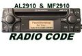 Alpine Radio Code 24H AL CM 2192 2297 MF2199 MF2910 MF2197  Audio 30 Mercedes MB