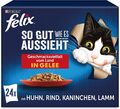 FELIX So gut wie es aussieht Katzenfutter nass in Gelee, Sorten-Mix, 4er Pack