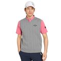 NEU [Callaway] Herren V-Ausschnitt Strickweste mit Markenlogo und Zopfmuster ...
