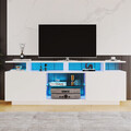 TV Schrank Mit Led-Leuchten Lowboard Sideboard Fernsehschrank Fernsehtisch 140Cm