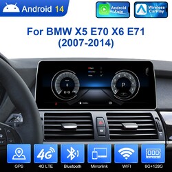 12.3" 128GB Android 14 Autoradio CarPlay GPS Navi SWC Für BMW X5 E70 X6 E71 CCC