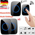LED 300m Wireless Kabellose Türklingel Funkklingel + 2 Empfängern Wasserdicht DE