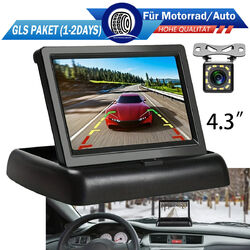 Rückfahrkamera Einparkhilfe Auto 120°mit 4.3''LCD Farbmonitor Monitor Nachtsicht