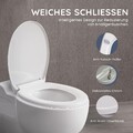 WC Sitz mit Absenkautomatik D Form Toilettendeckel SoftClose Klodeckel Duroplast