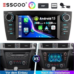 2+64G Android 14 Für BMW 3ER E90 E91 E92 E93 DAB+ Autoradio GPS NAVI RDS BT Wifi