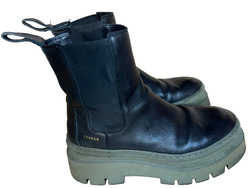 Combat Boots Copenhagen Chelsea Stiefel schwarz Leder klobige Sohle grün 41