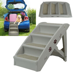 Klappbare Hunderampe 4 Stufen Hundetreppe Einstiegshilfe Hunde Rampe Autorampe