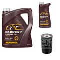 FEBI BILSTEIN Ölfilter 6L MANNOL Energy Combi LL 5W-30 für BMW 3er Cabriolet
