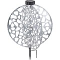 LUXUS SOLARLEUCHTE AUßENLEUCHTE GARTENLEUCHTE RUND SOLARLAMPE SILBER 77636834