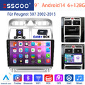 128G Android14 Autoradio Für Peugeot 307 SW CC 2002-2013 Navi GPS Carplay BT DAB