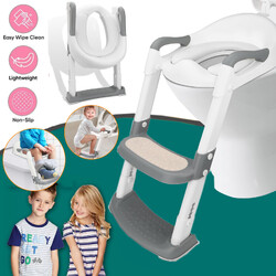 Kinder Toilettensitz mit Treppe, Baby Töpfchen WC Sitz Faltbar Toilettentrainer