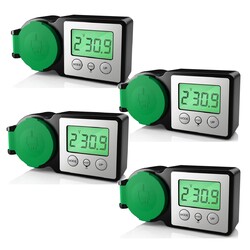 GreenSun 1/2/4x Energiekostenmessgerät Stromzähler für Steckdose LED Lichtband