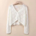 Everyday Stylischer Damen Strick Cardigan Mantel mit V-Ausschnitt und langen Är