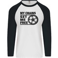 Baseball-T-Shirt My Chains Set Me Free Cycling Radfahrer Herren L/S