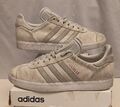 ADIDAS GAZELLE TRAININGSSCHUHE GRAU SILBER WEISS GOLD G26013 GRÖSSE 6 EU 39 1/3 KAUM GETRAGEN