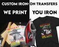  T-Shirt zum Aufbügeln von Transfers personalisiertes Text Logo Fotodruck Patches UK