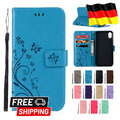 Handy Tasche für Samsung Galaxy Schutz Hülle Blumen Flip Case Wallet Etui Schale