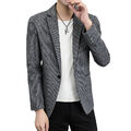 Herren Business Freizeit Ein-Knopf schmale Passform Anzug Mantel Oberteile formelle Arbeit Blazer Jacke