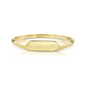 14K echter massiver Gelbgold zierlicher schmaler dünner Siegelring minimalistisch Bandring